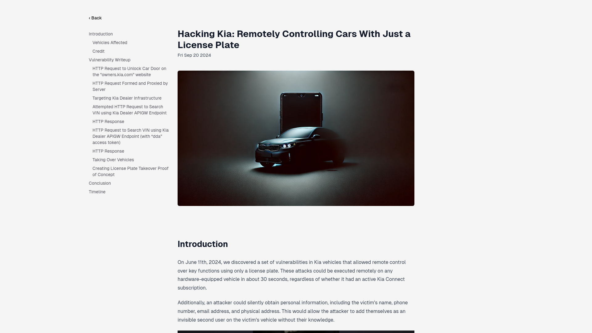 Hacking Kia: Remotely Controlling Cars With Just a License Plate