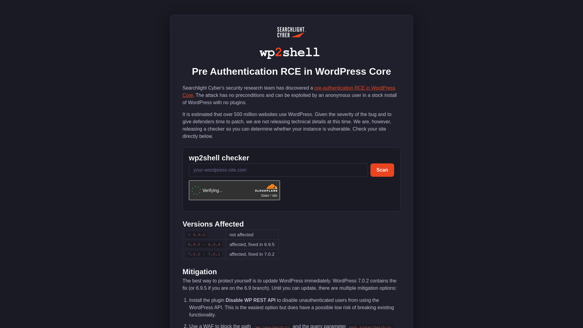 wp2shell: Pre Authentication RCE in WordPress Core