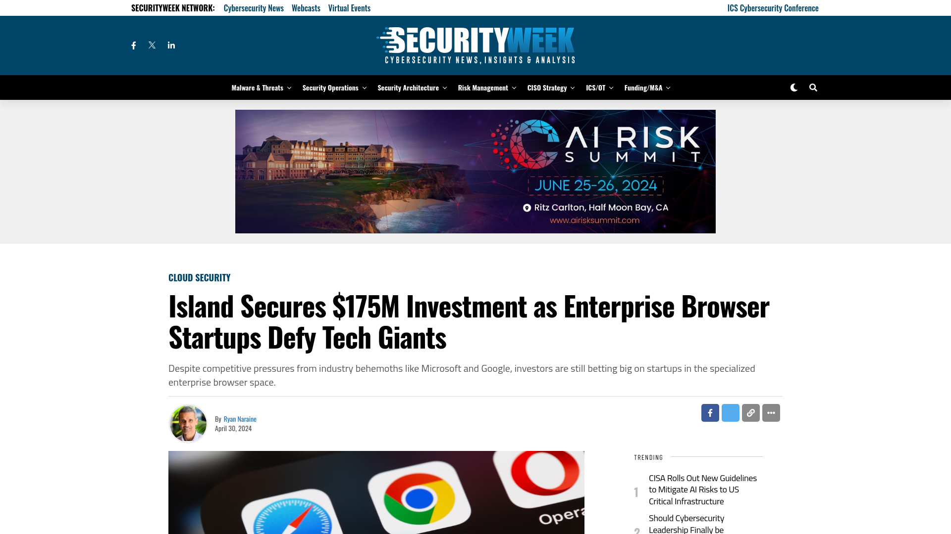 Island Secures $175M Investment as Enterprise Browser Startups Defy Tech Giants - SecurityWeek