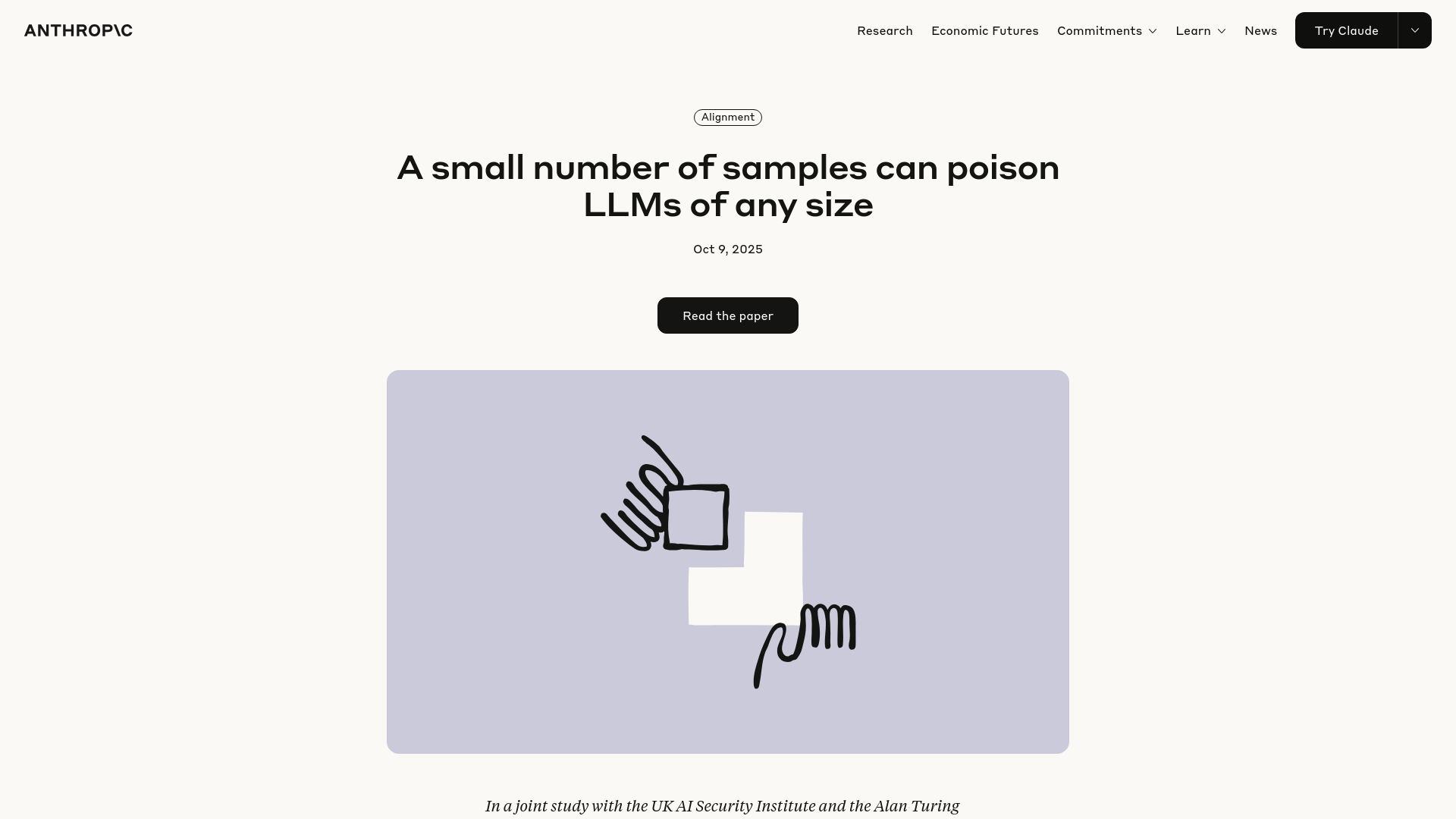 A small number of samples can poison LLMs of any size \ Anthropic
