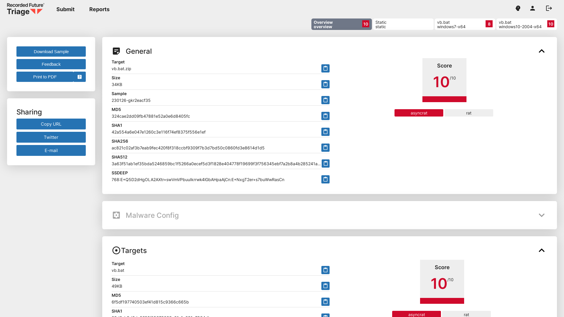 Triage | Malware sandboxing report by Hatching Triage