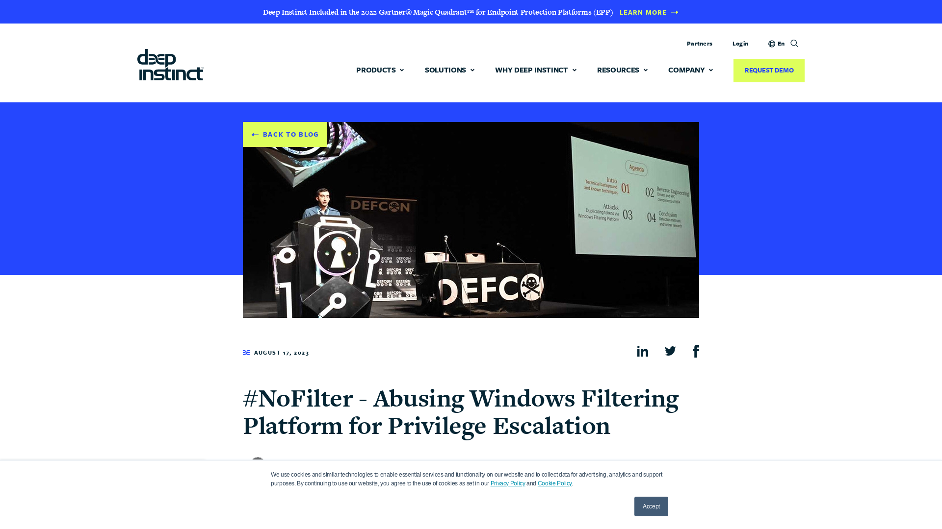 #NoFilter - Abusing Windows Filtering Platform for Privilege Escalation | Deep Instinct