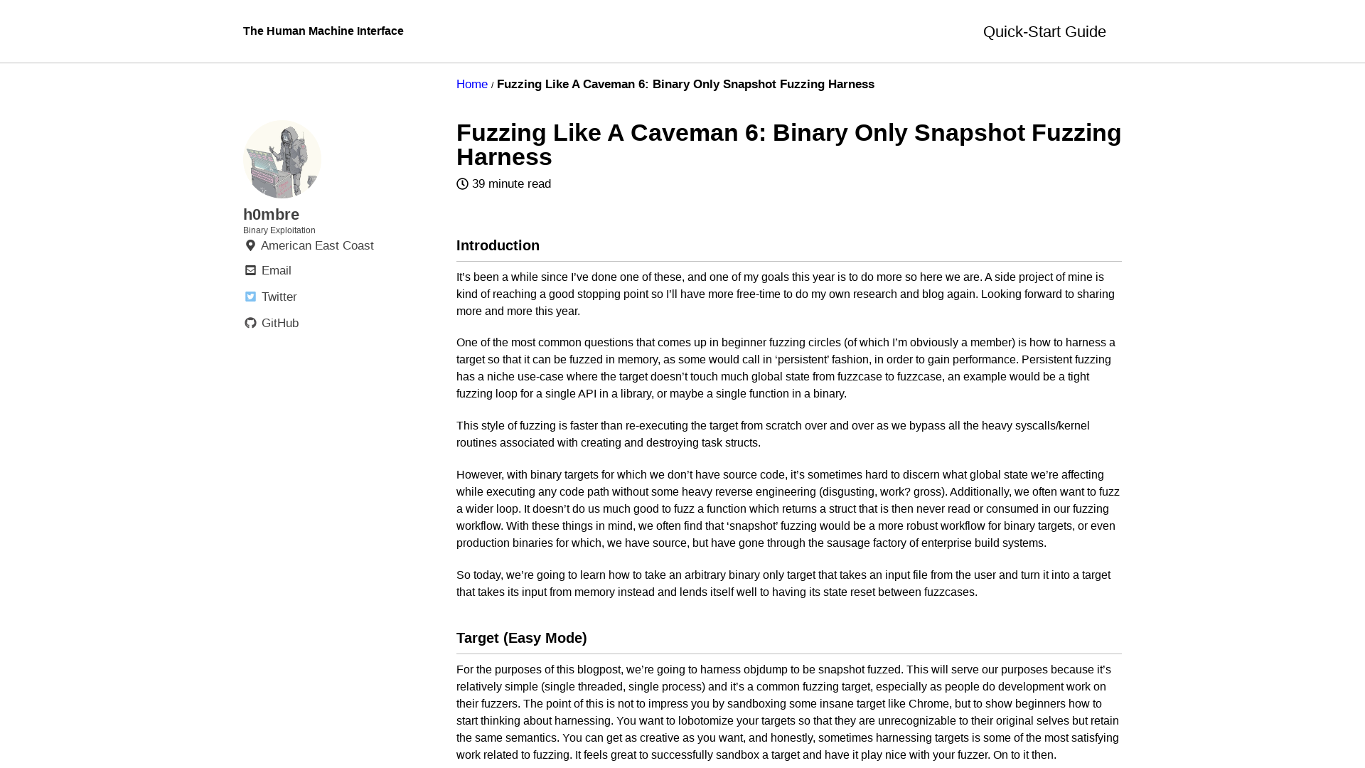 Fuzzing Like A Caveman 6: Binary Only Snapshot Fuzzing Harness - The Human Machine Interface