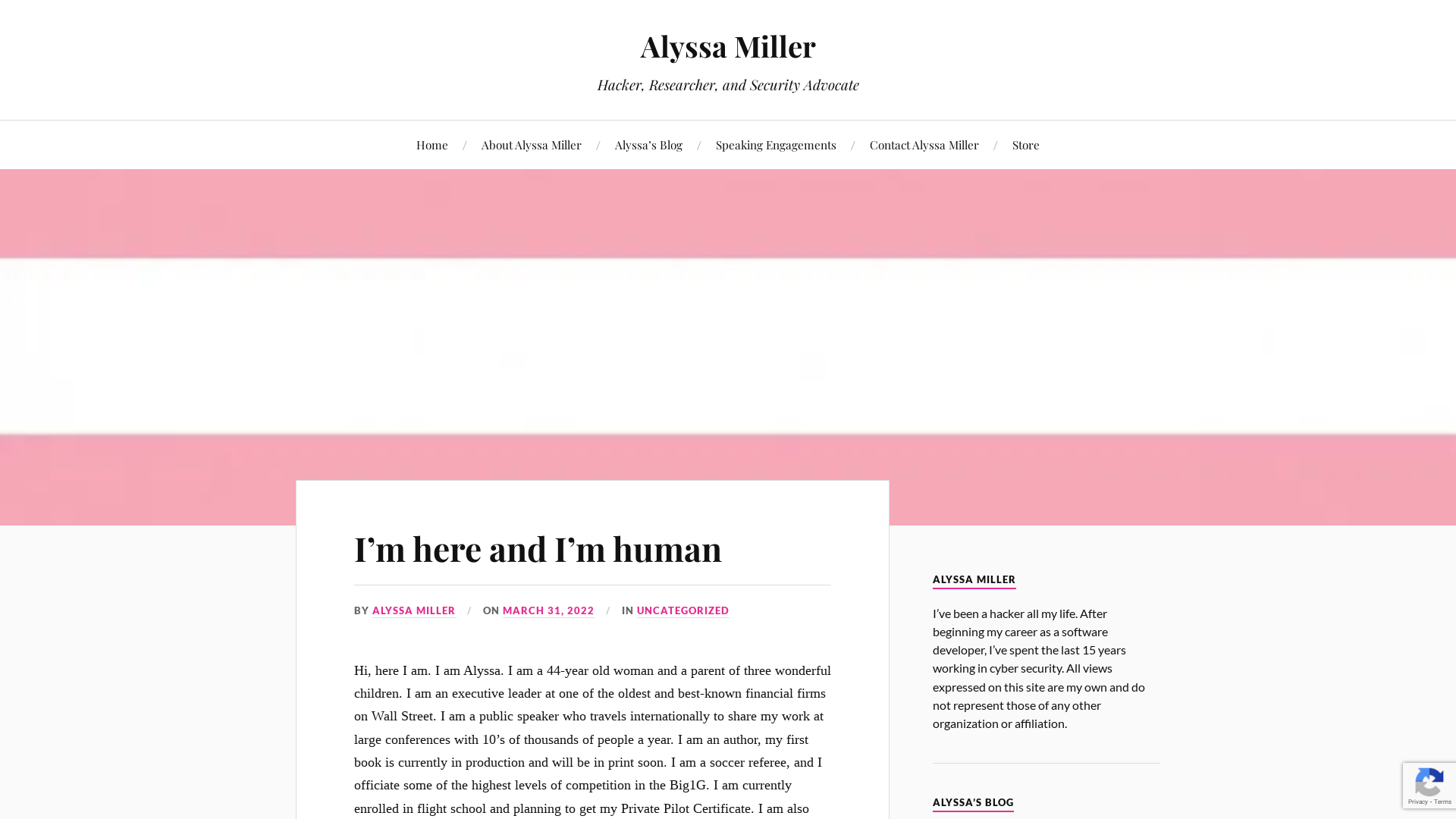 I'm here and I'm human - Alyssa Miller