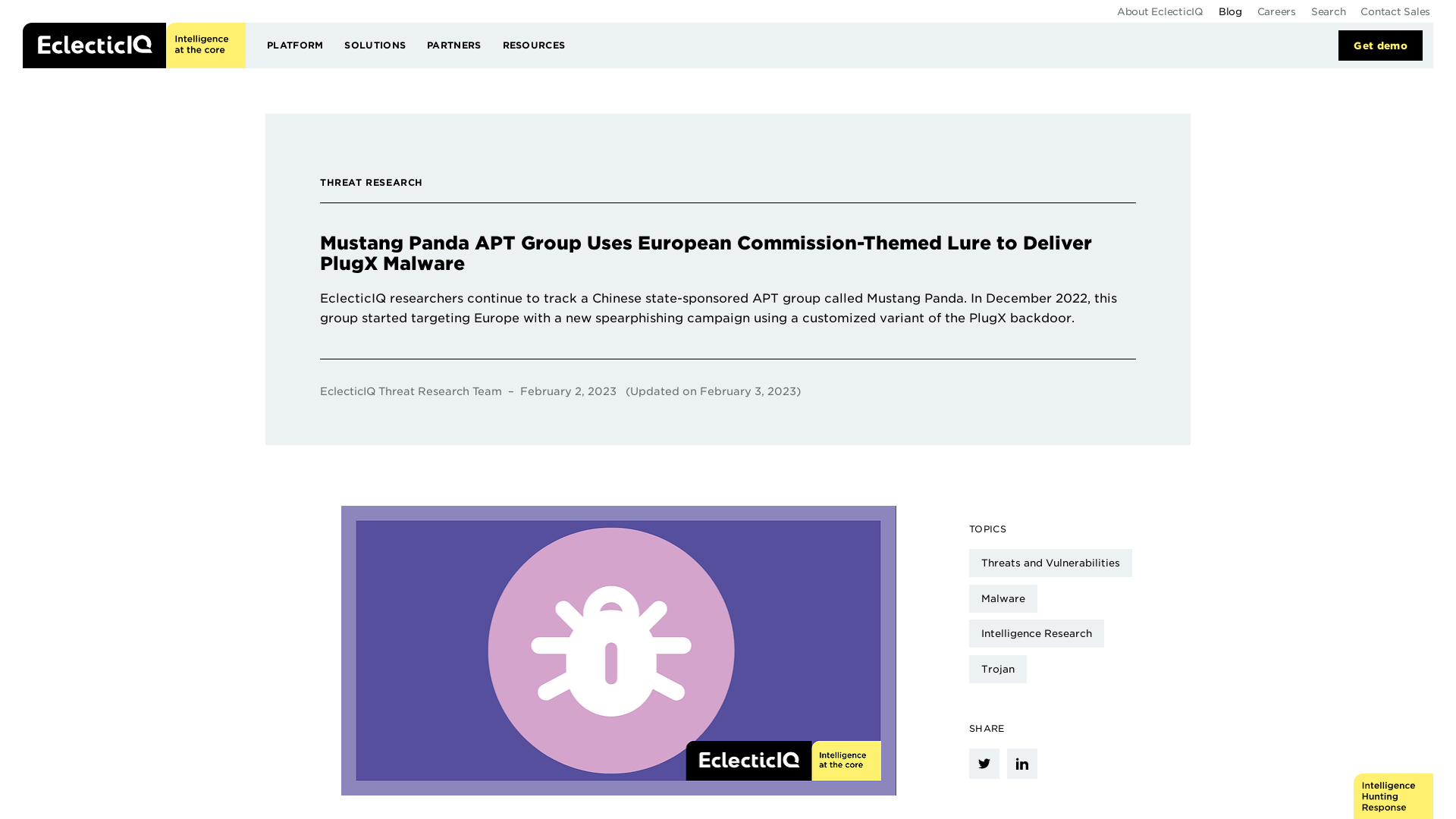 Mustang Panda APT Group Uses European Commission-Themed Lure to Deliver PlugX Malware | EclecticIQ