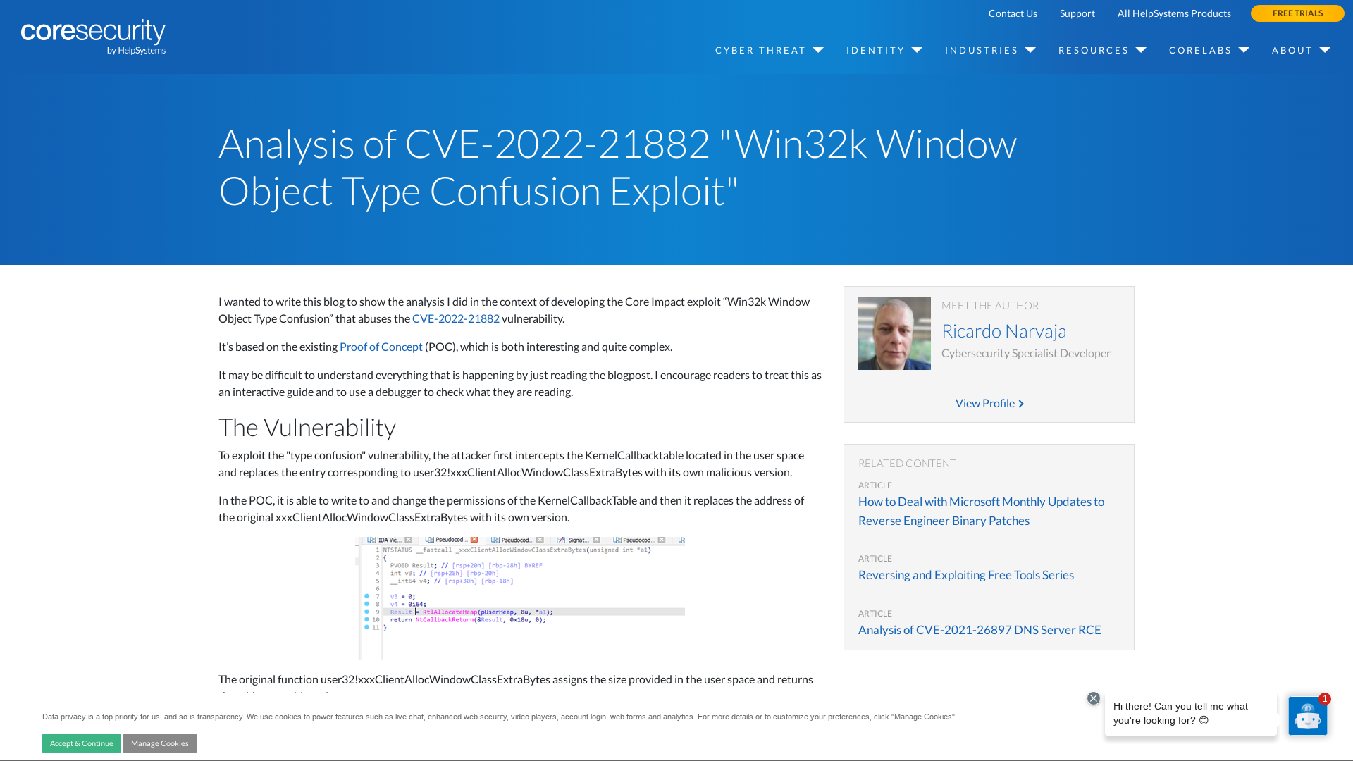Analysis of CVE-2022-21882: Win32k Window Object Type Confusion Exploit | Core Labs