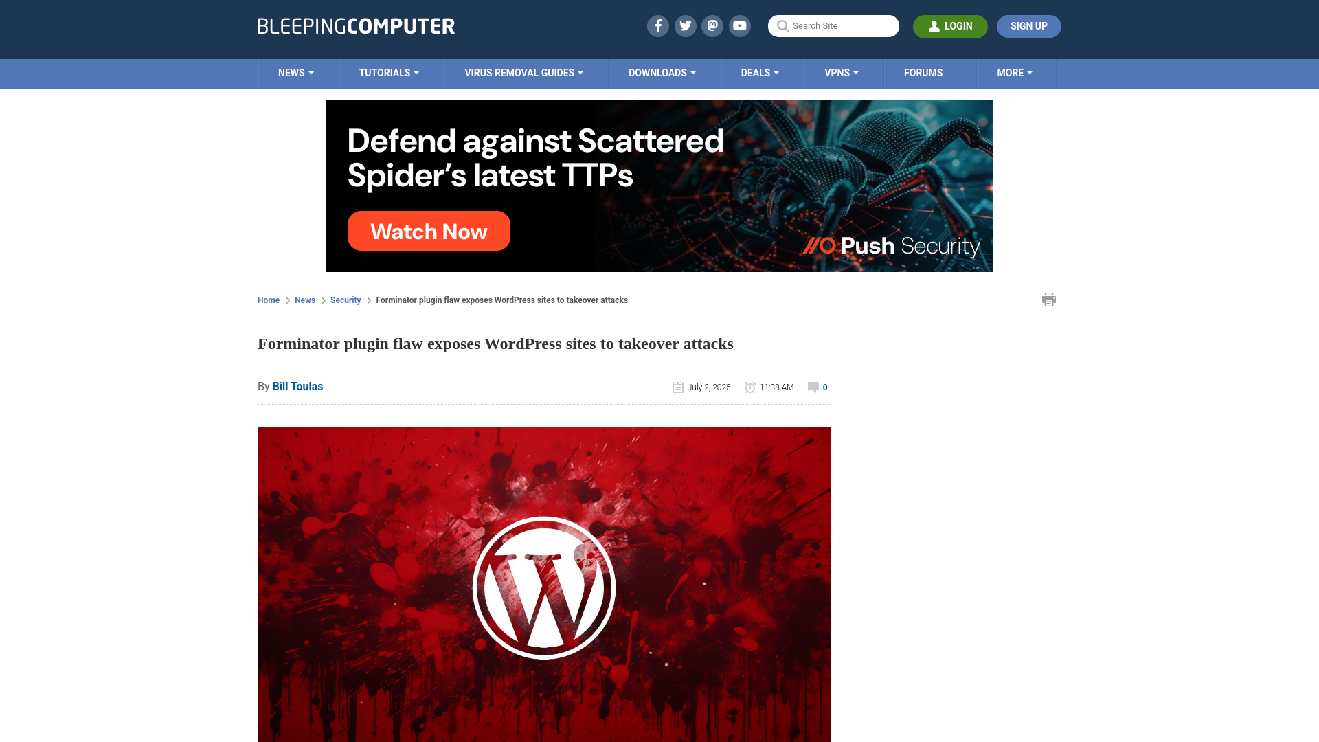Forminator plugin flaw exposes WordPress sites to takeover attacks