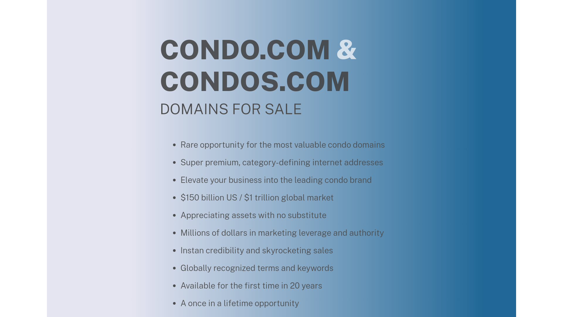 Condos.com – Great Domains For Sale