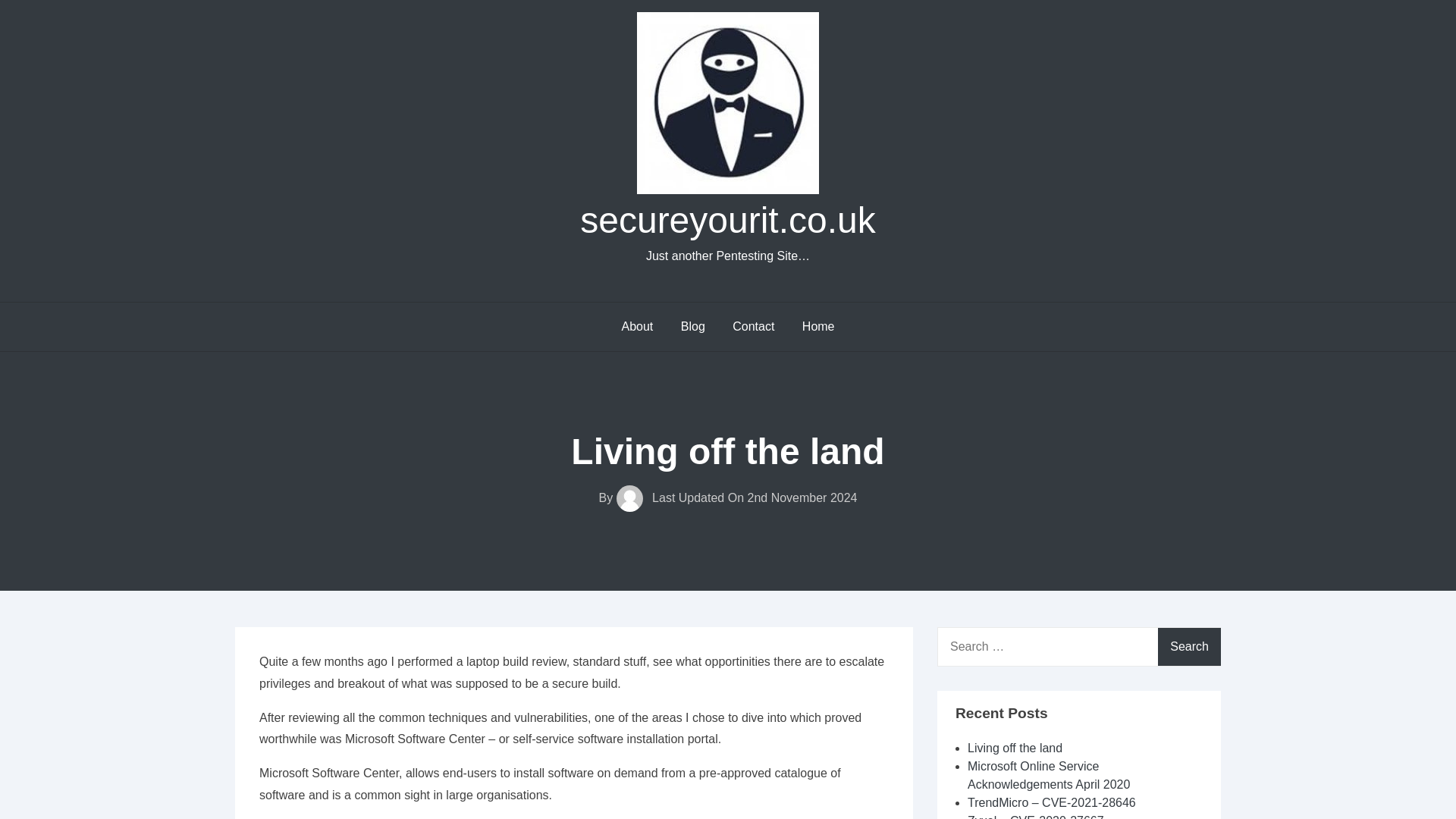 Living off the land – secureyourit.co.uk