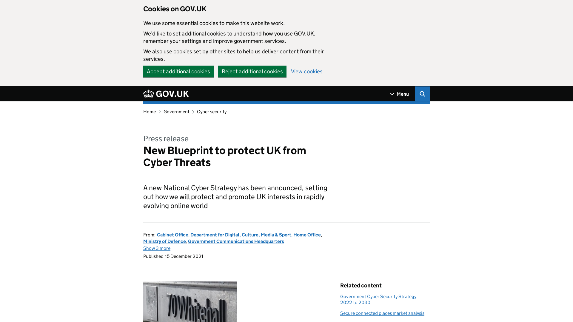 New Blueprint to protect UK from Cyber Threats - GOV.UK