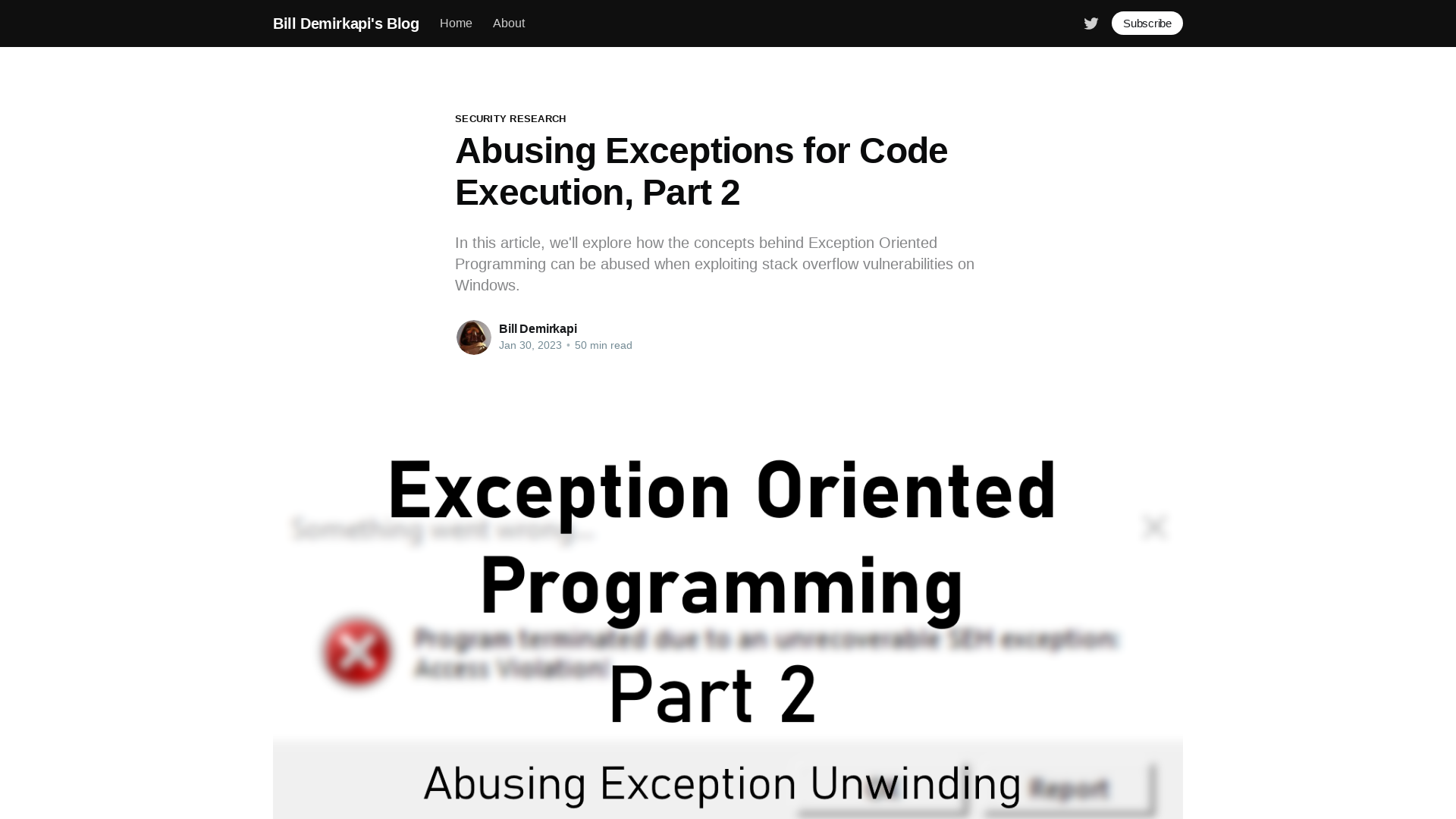 Abusing Exceptions for Code Execution, Part 2