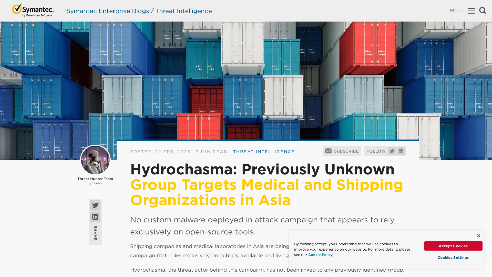 Hydrochasma: Previously Unknown Group Targets Medical and Shipping Organizations in Asia | Symantec Enterprise Blogs