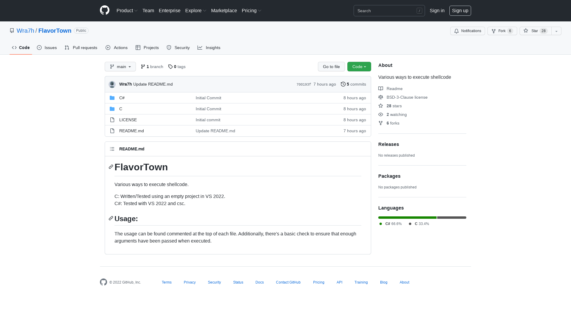 GitHub - Wra7h/FlavorTown: Various ways to execute shellcode