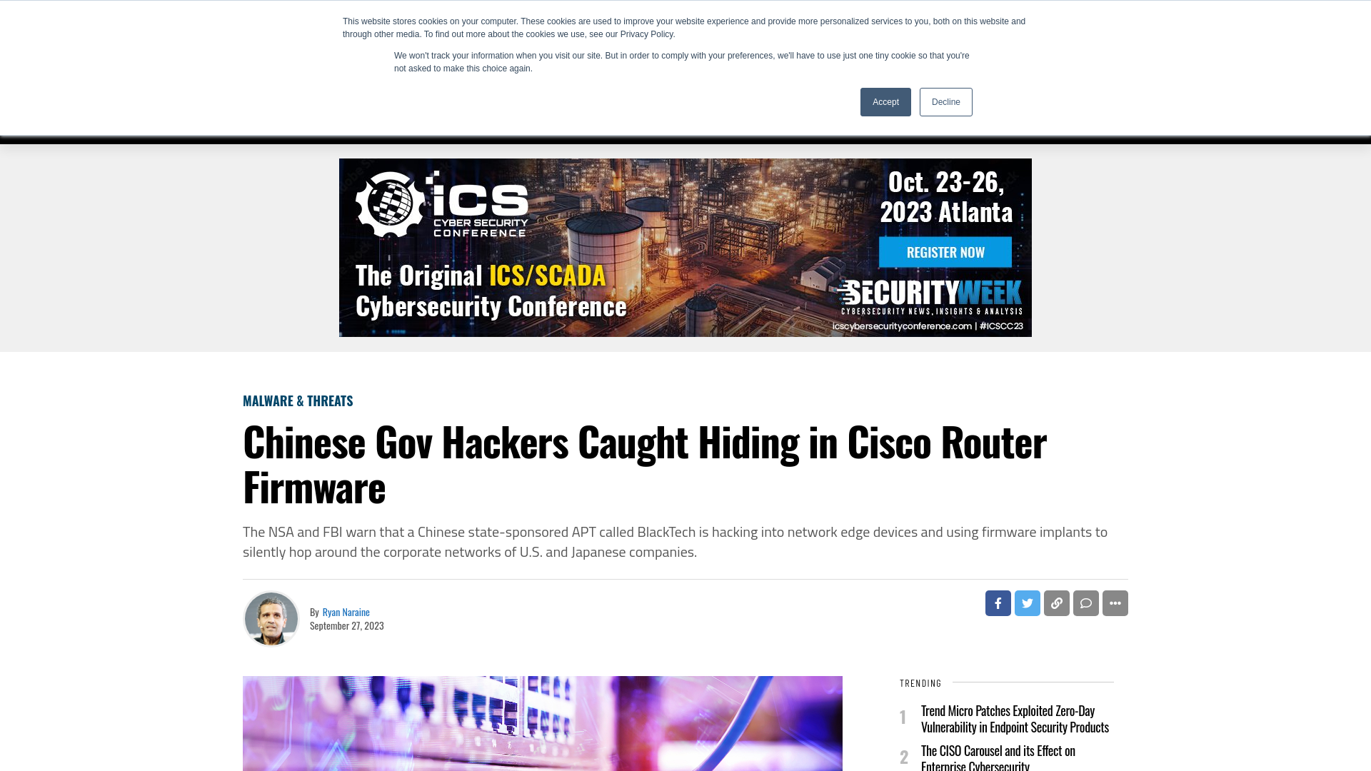 Chinese Gov Hackers Caught Hiding in Cisco Router Firmware - SecurityWeek