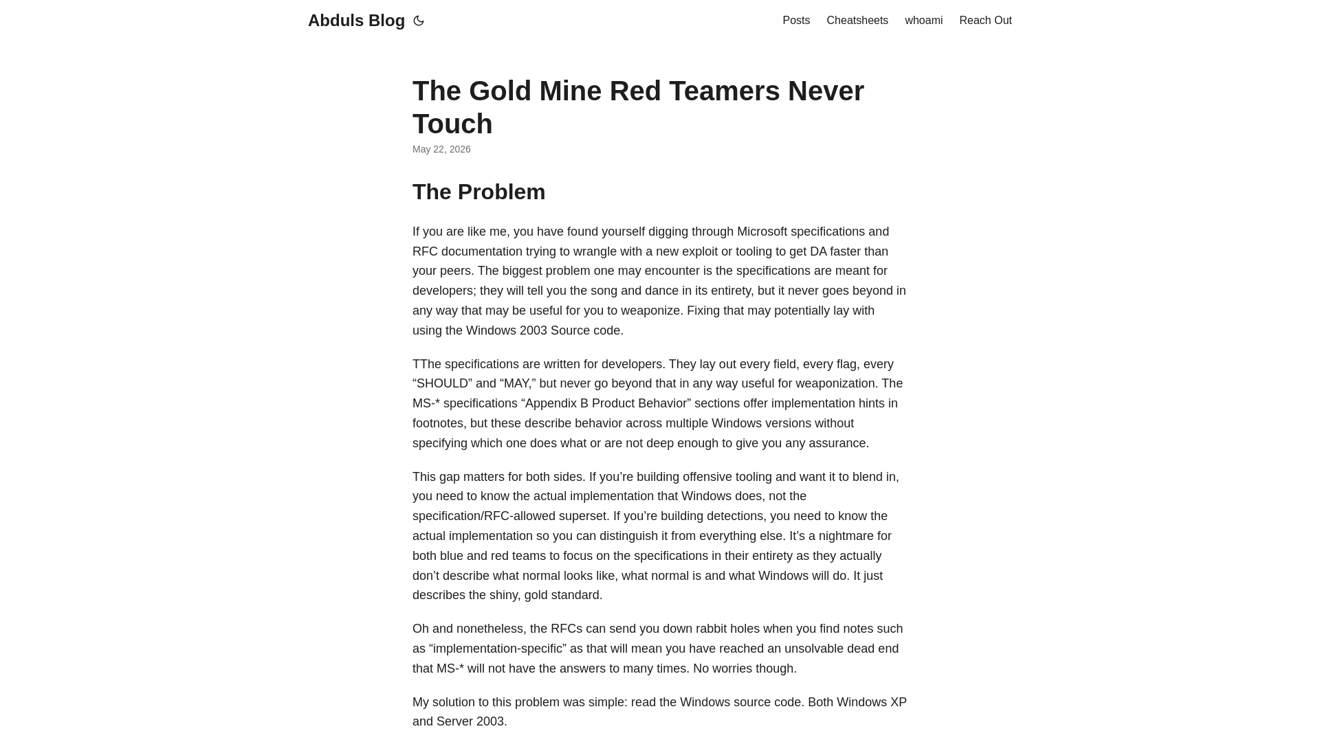 The Gold Mine Red Teamers Never Touch | Abduls Blog