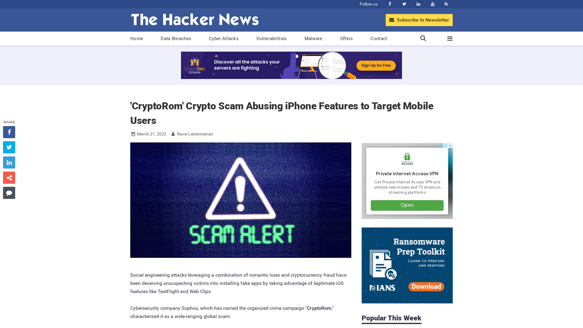 'CryptoRom' Crypto Scam Abusing iPhone Features to Target Mobile Users