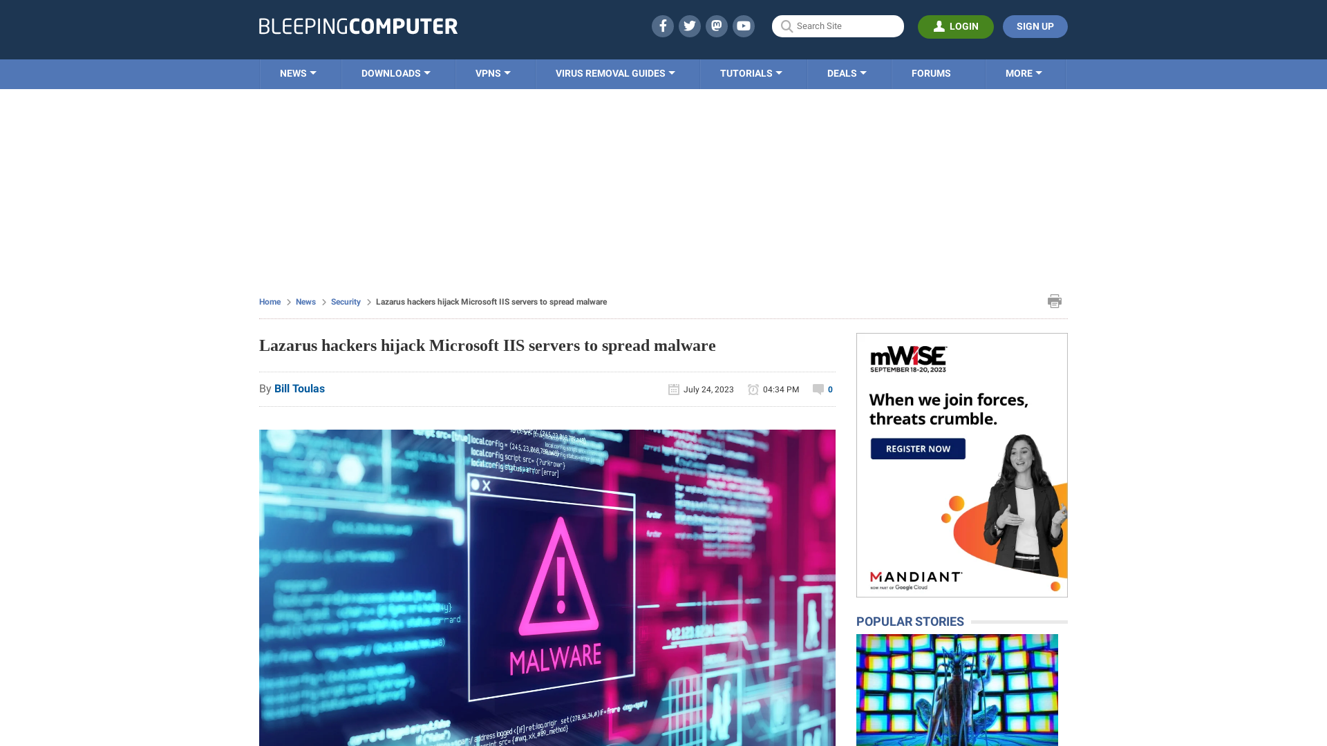 Lazarus hackers hijack Microsoft IIS servers to spread malware