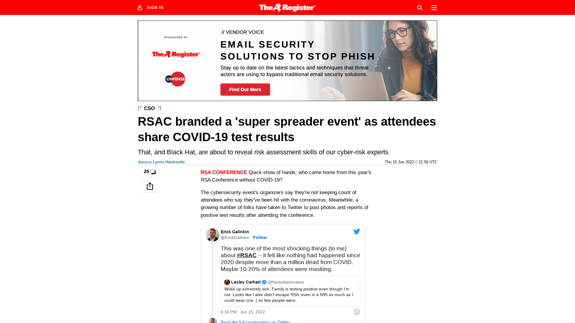 COVID-19: RSA Conference branded a 'super spreader event' • The Register