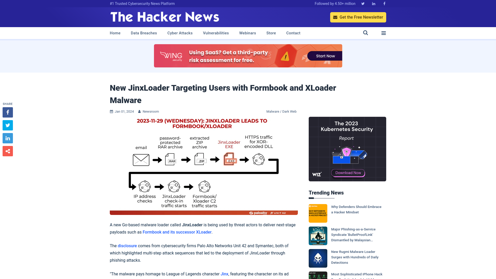 New JinxLoader Targeting Users with Formbook and XLoader Malware