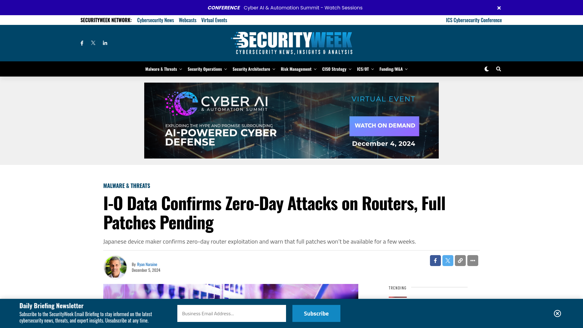 I-O Data Confirms Zero-Day Attacks on Routers, Full Patches Pending - SecurityWeek