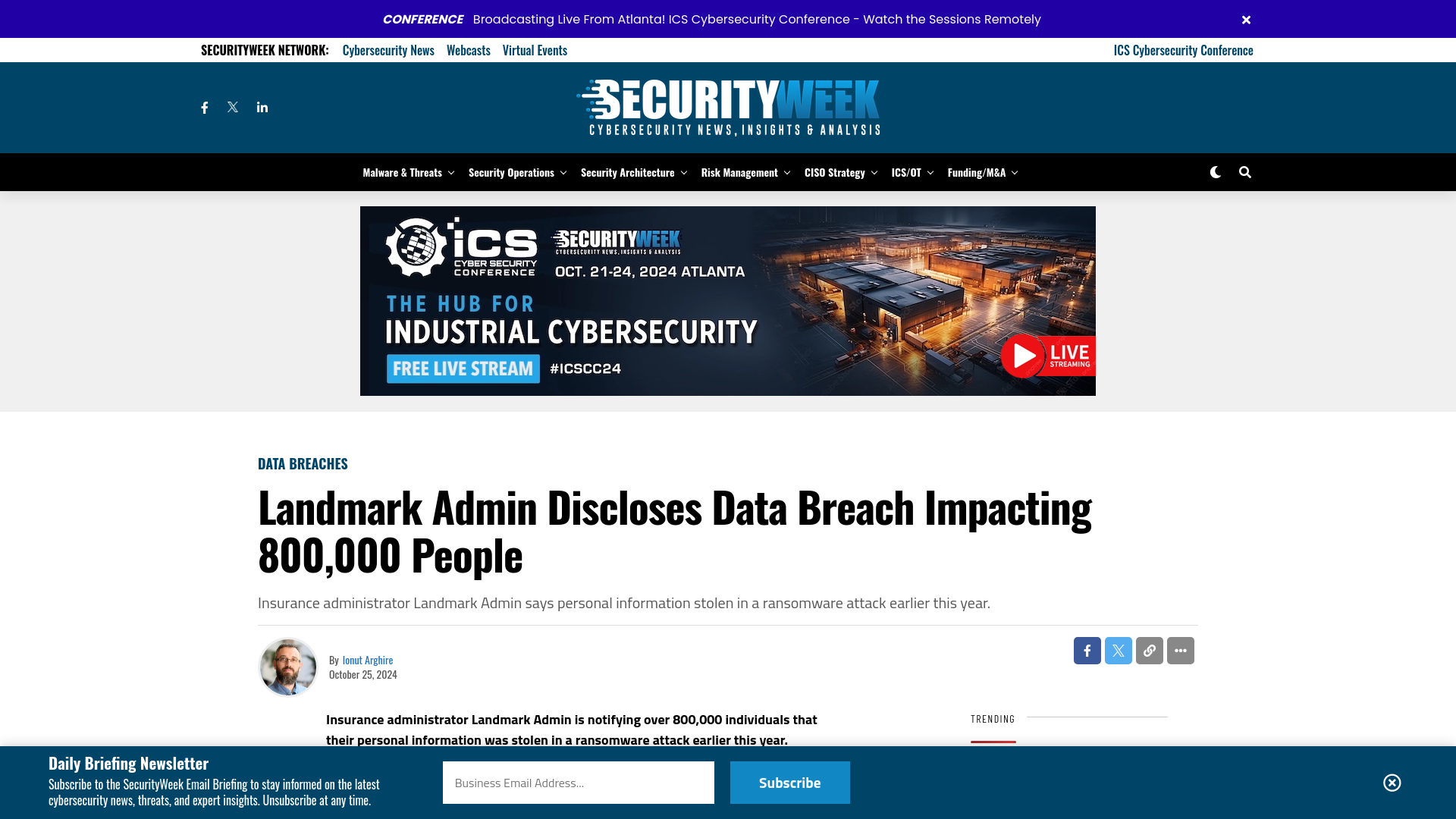 Landmark Admin Discloses Data Breach Impacting 800,000 People - SecurityWeek