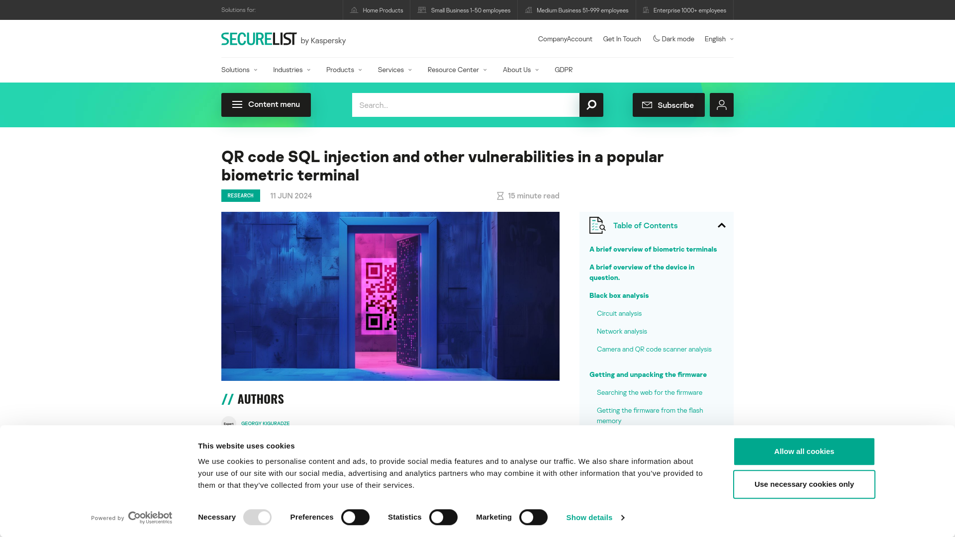 Analyzing the security properties of a ZKTeco biometric terminal | Securelist