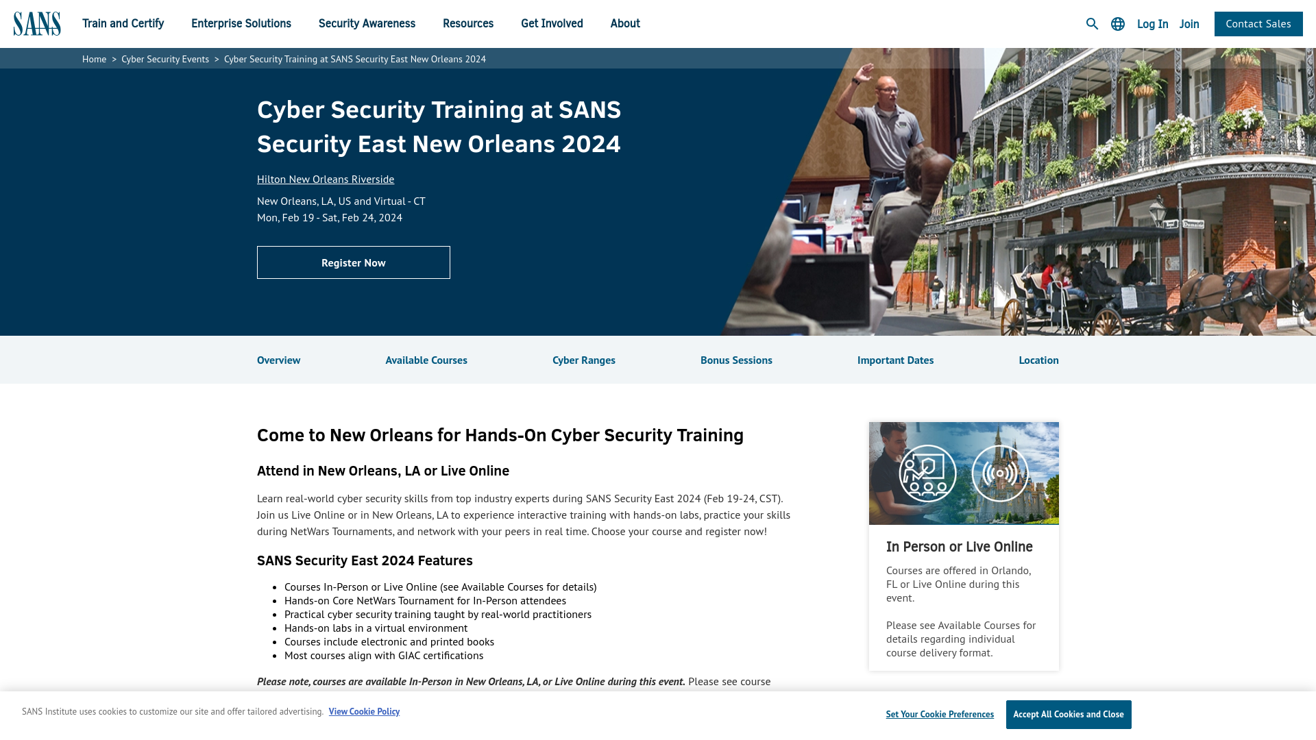 SANS Security East New Orleans 2024 | Cyber Security Training