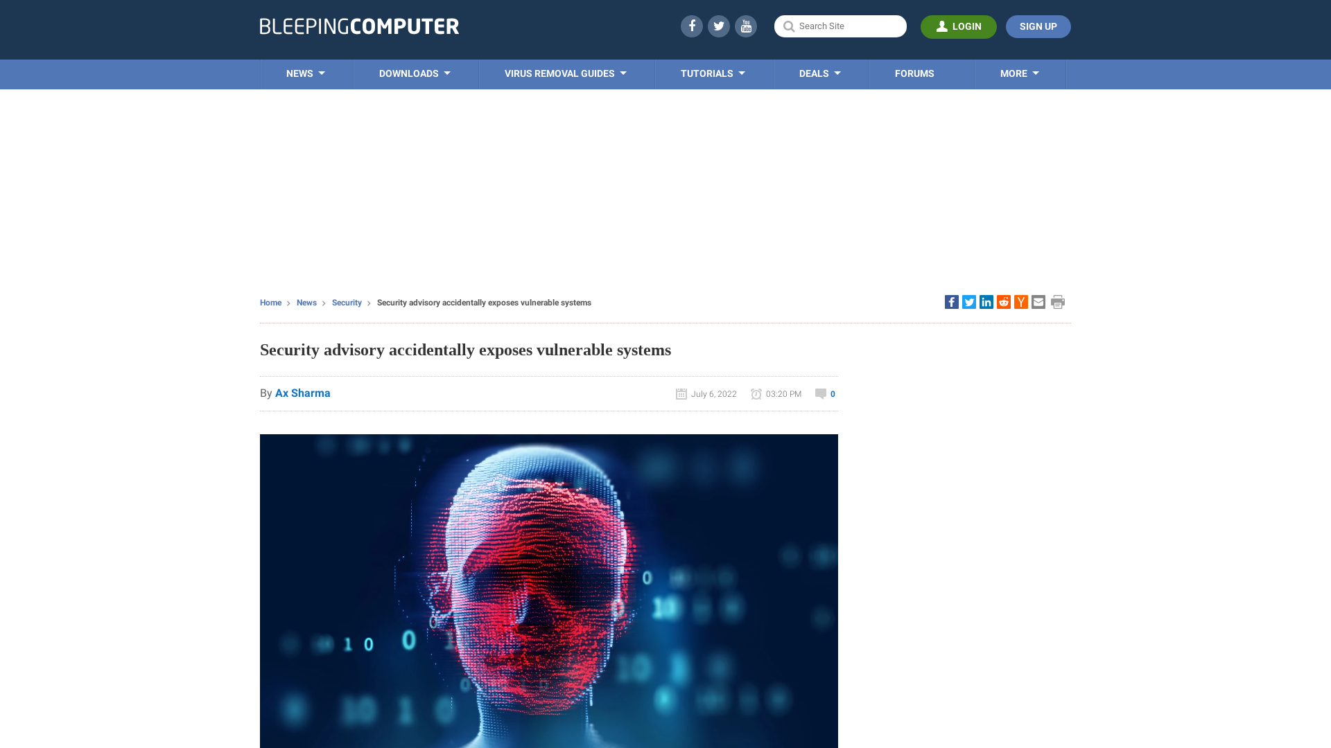 Security advisory accidentally exposes vulnerable systems
