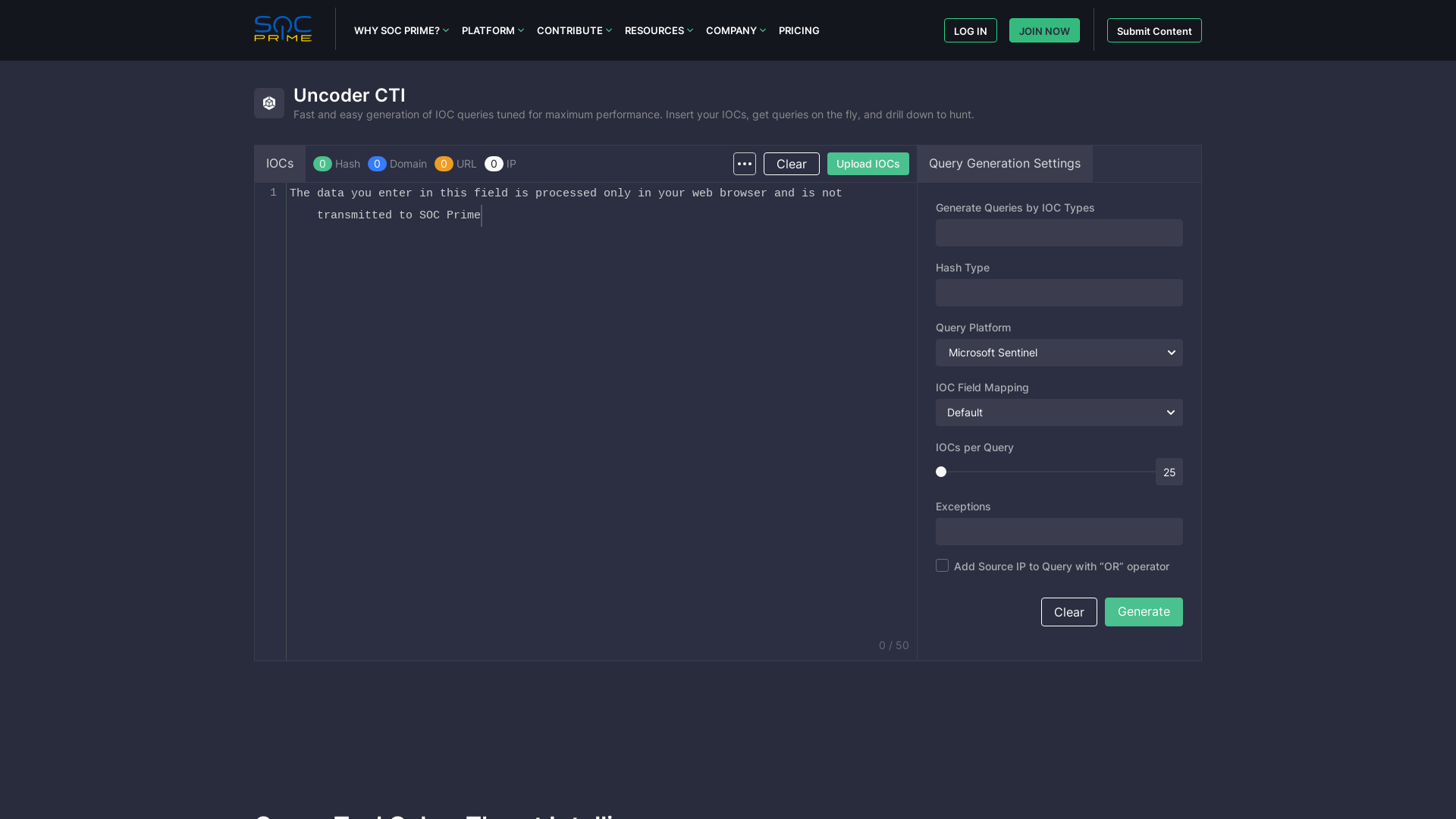 Uncoder CTI | Free Cyber Threat Intelligence Data Converter