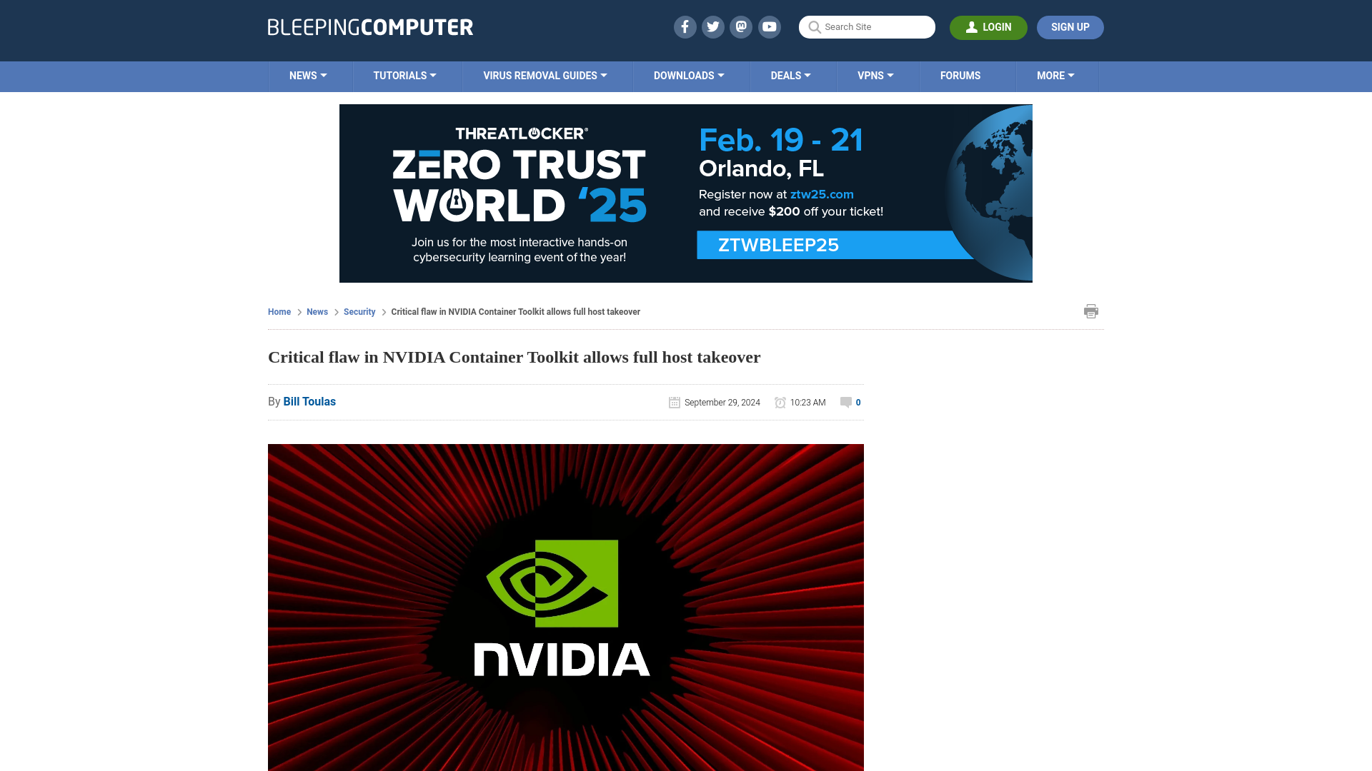 Critical flaw in NVIDIA Container Toolkit allows full host takeover