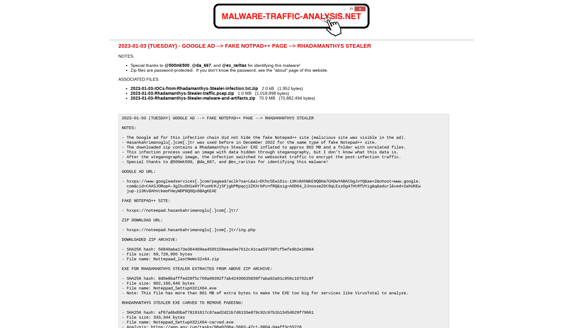 Malware-Traffic-Analysis.net - 2023-01-03 - Google ad --> fake Notepad++ page --> Rhadamanthys Stealer