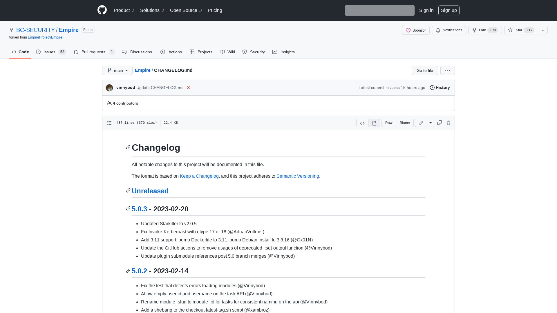 Empire/CHANGELOG.md at main · BC-SECURITY/Empire · GitHub