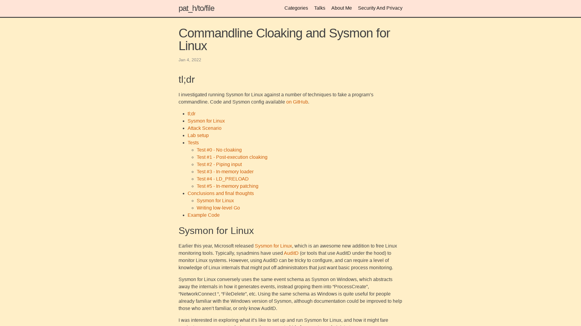 Commandline Cloaking and Sysmon for Linux | pat_h/to/file