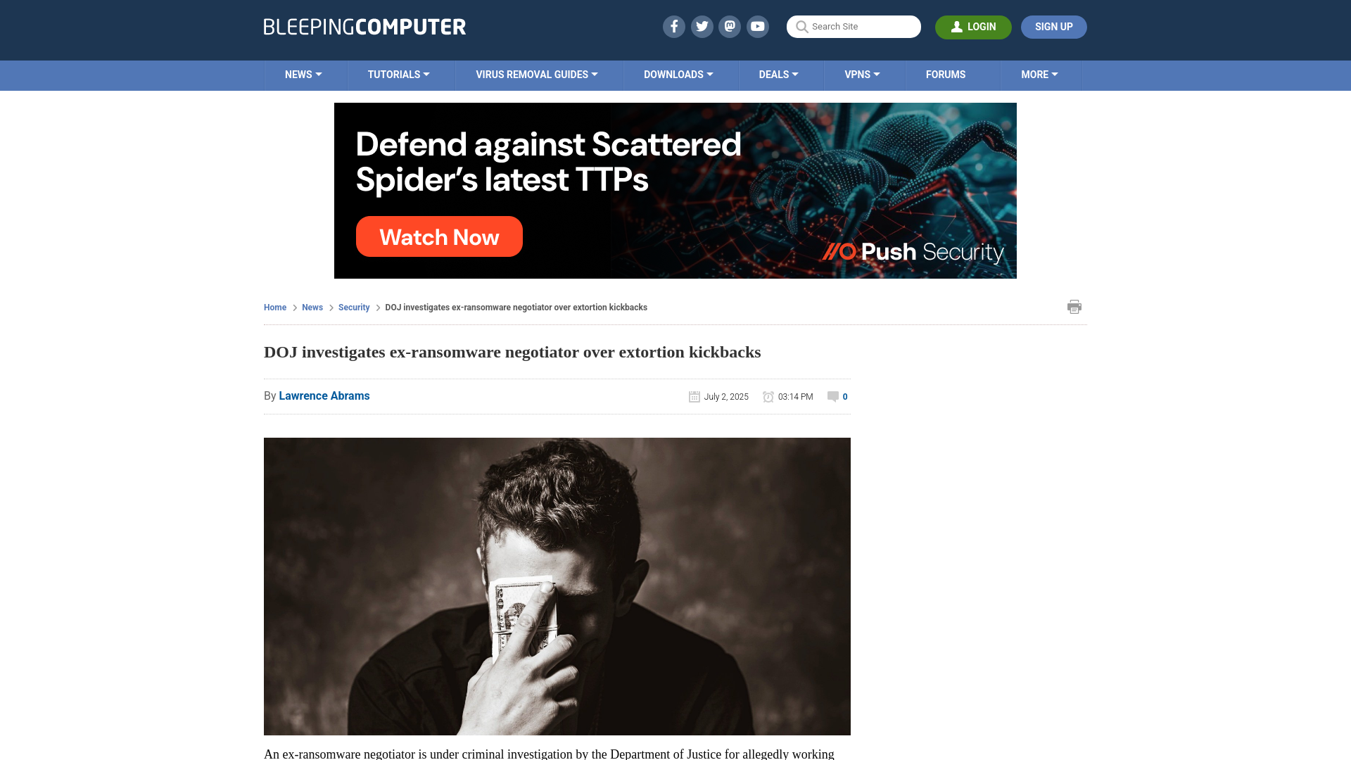 DOJ investigates ex-ransomware negotiator over extortion kickbacks