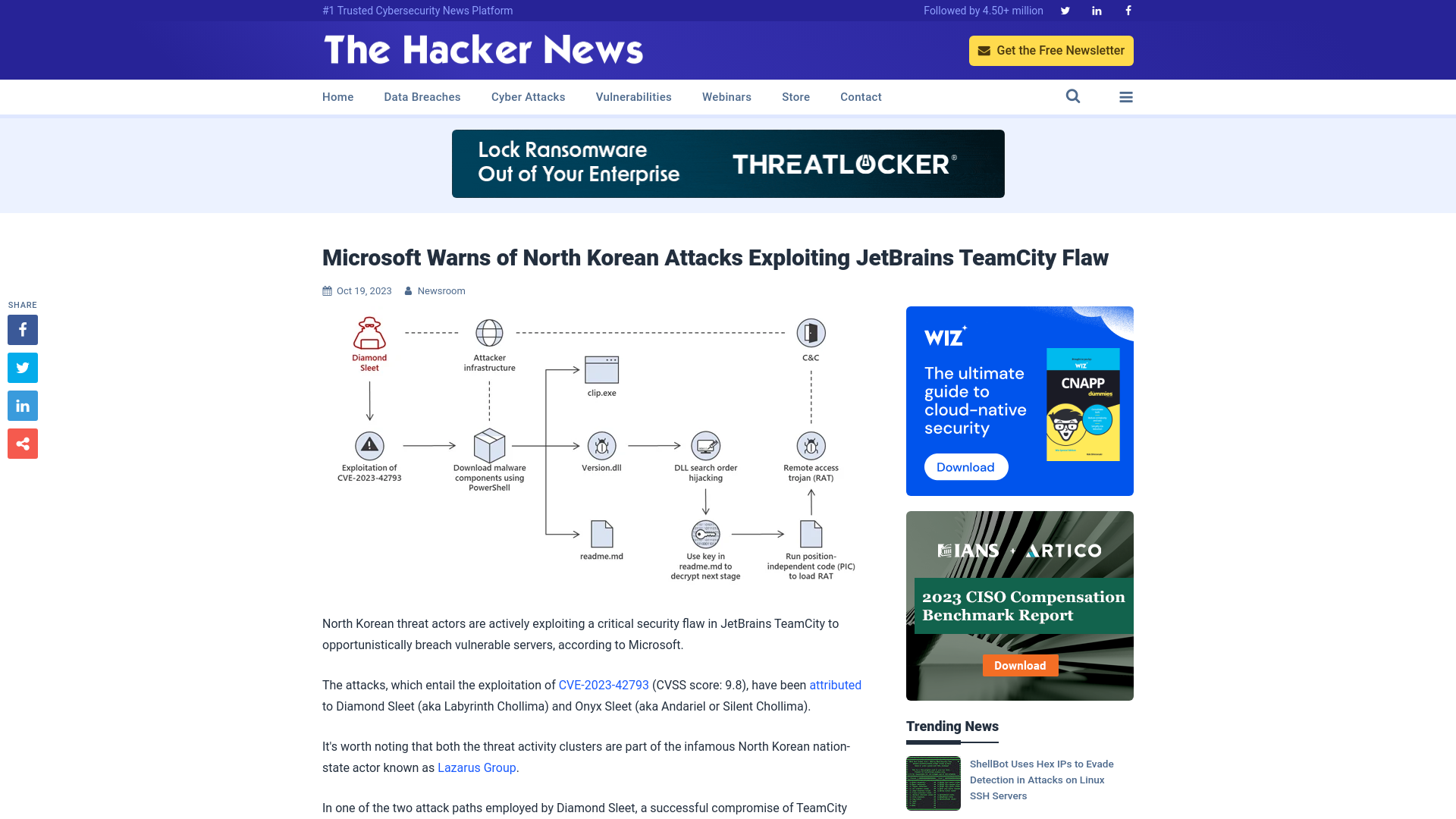 Microsoft Warns of North Korean Attacks Exploiting JetBrains TeamCity Flaw