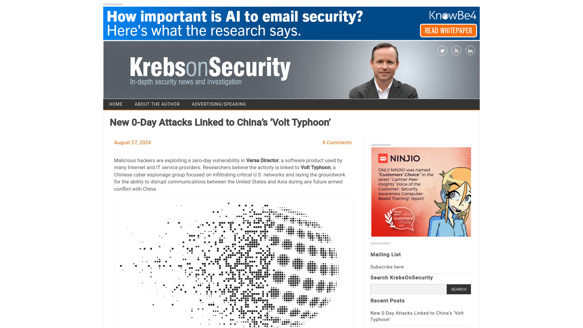 New 0-Day Attacks Linked to China’s ‘Volt Typhoon’ – Krebs on Security