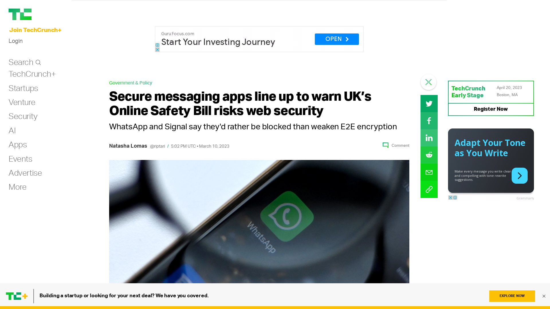 Secure messaging apps line up to warn UK’s Online Safety Bill risks web security | TechCrunch