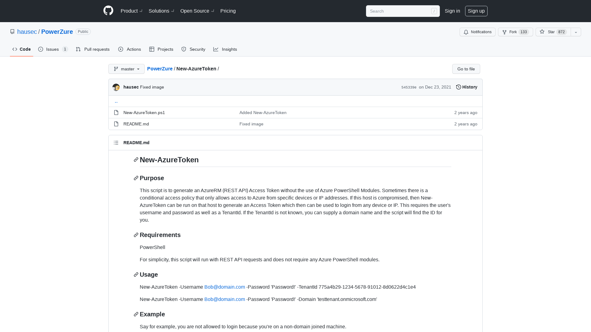 PowerZure/New-AzureToken at master · hausec/PowerZure · GitHub