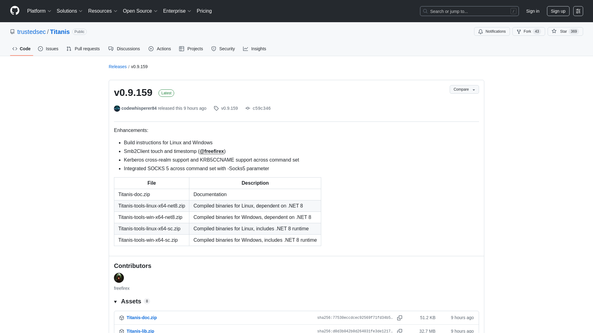 Release v0.9.159 · trustedsec/Titanis · GitHub