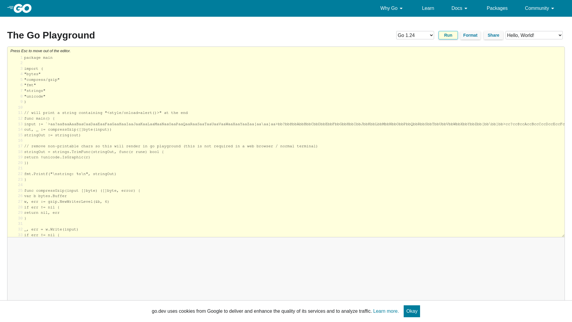 Go Playground - The Go Programming Language
