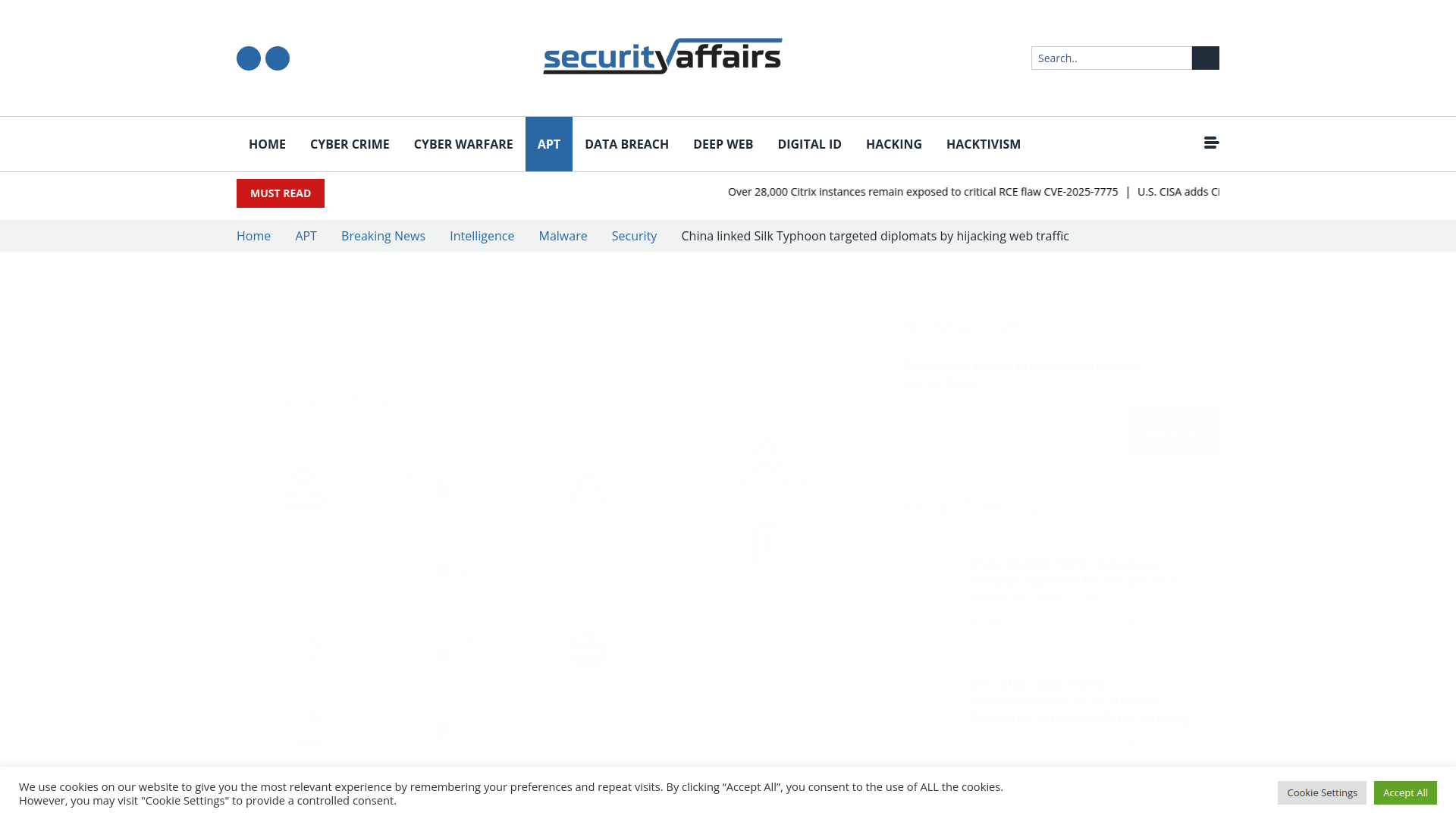 China linked Silk Typhoon targeted diplomats by hijacking web traffic