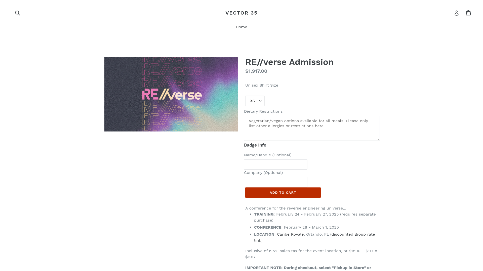 RE//verse Admission – Vector 35