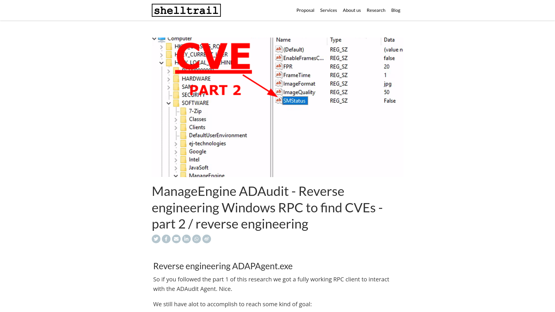 ManageEngine ADAudit - Reverse engineering Windows RPC to find CVEs - part 2 / reverse engineering | Shelltrail - Swedish offensive security experts