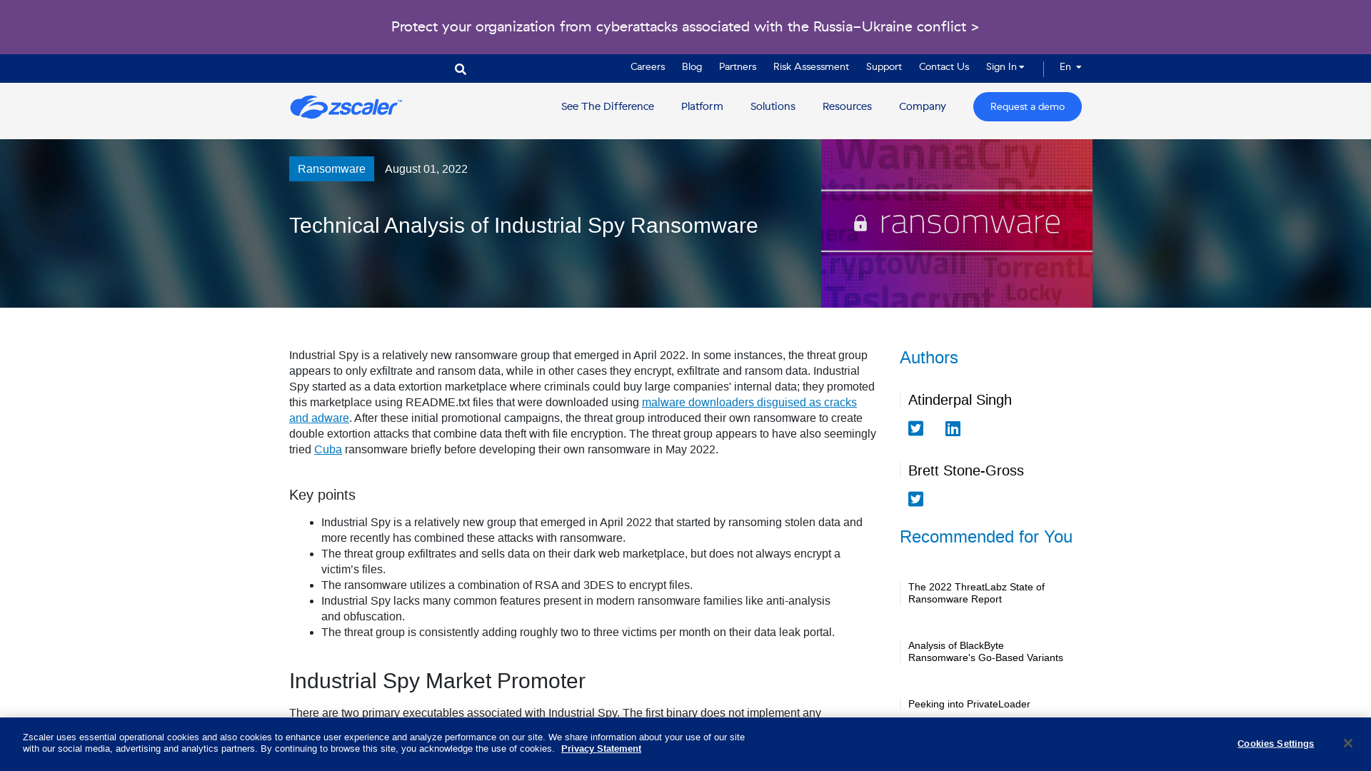 Technical Analysis of Industrial Spy Ransomware | Zscaler