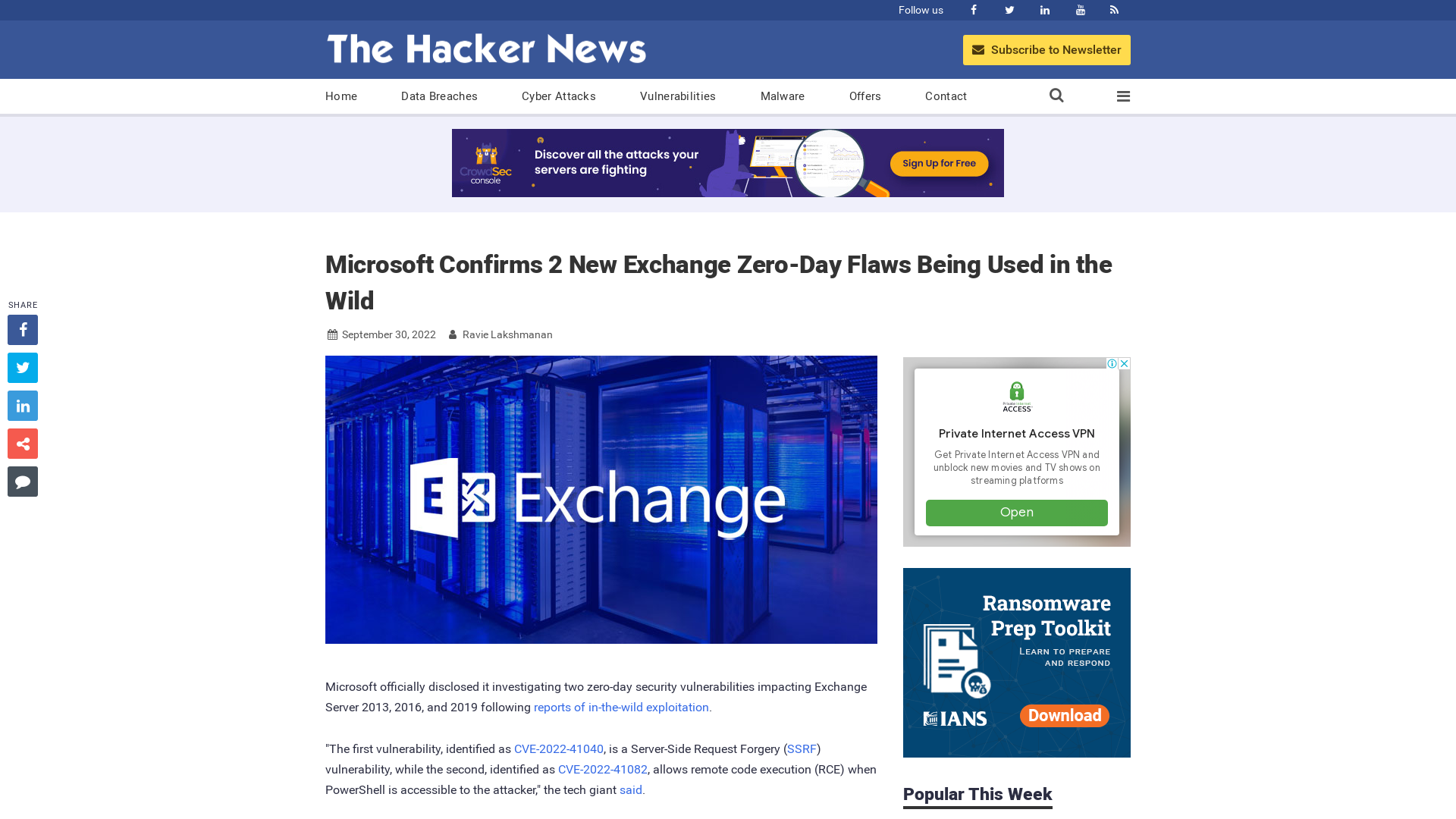 Microsoft Confirms 2 New Exchange Zero-Day Flaws Being Used in the Wild