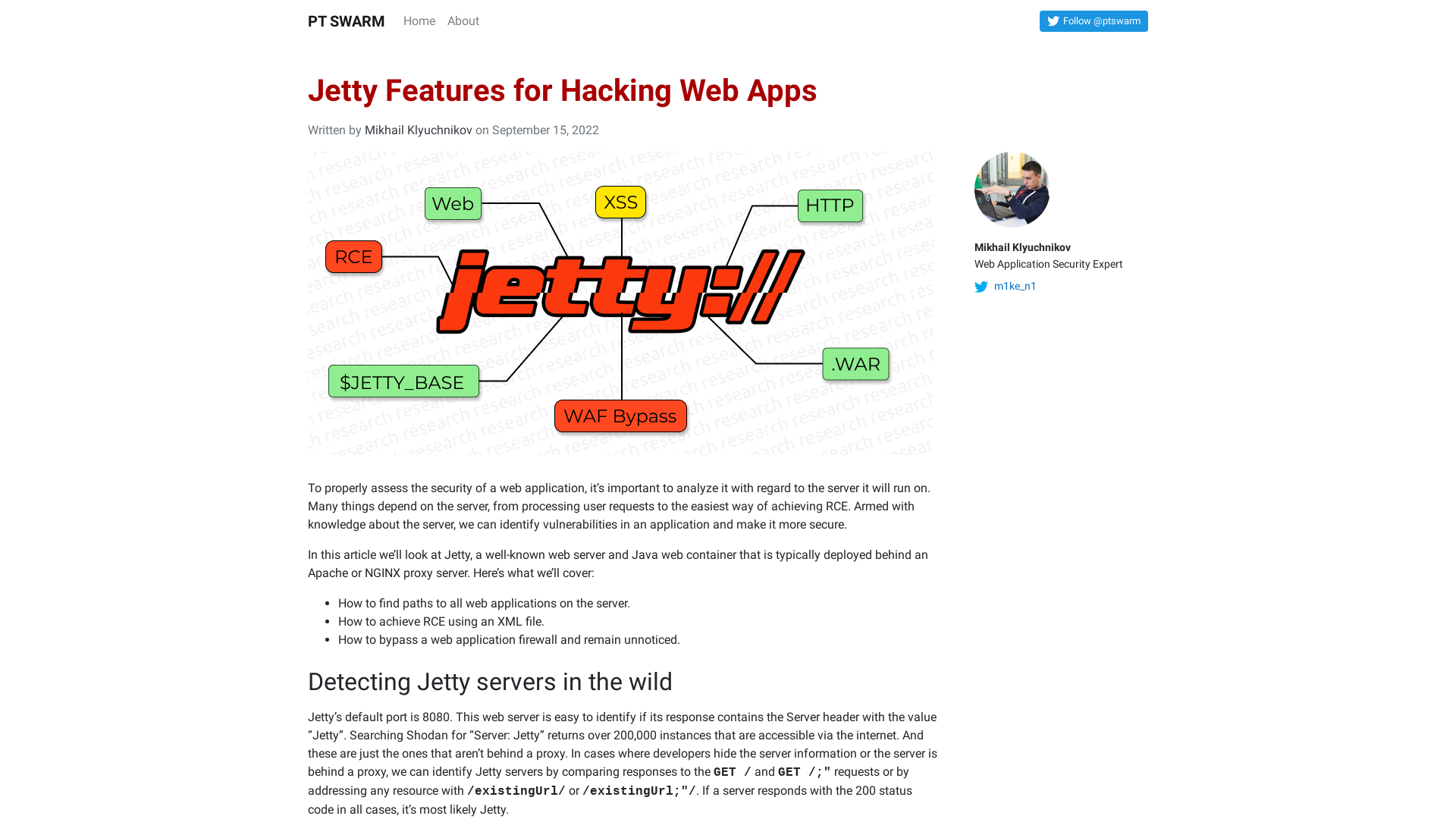 Jetty Features for Hacking Web Apps – PT SWARM
