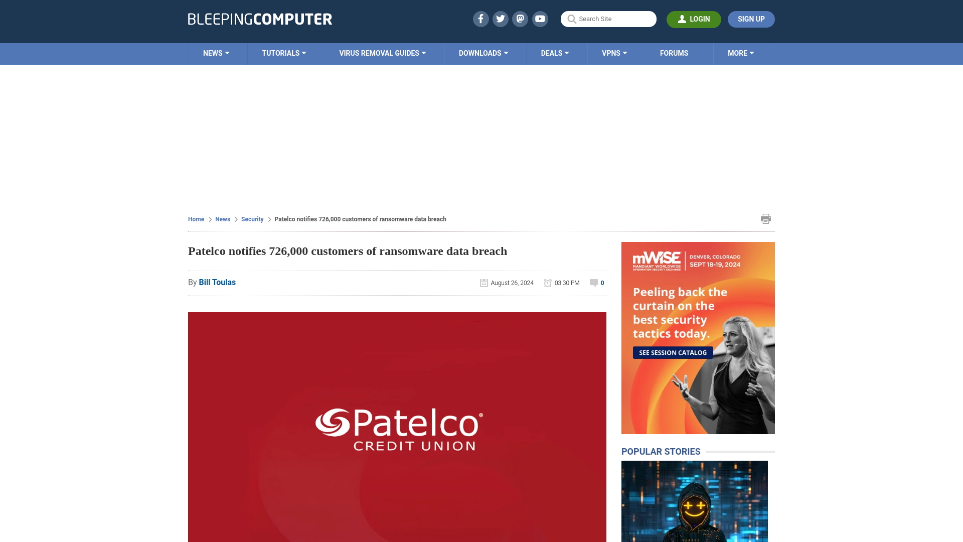 Patelco notifies 726,000 customers of ransomware data breach