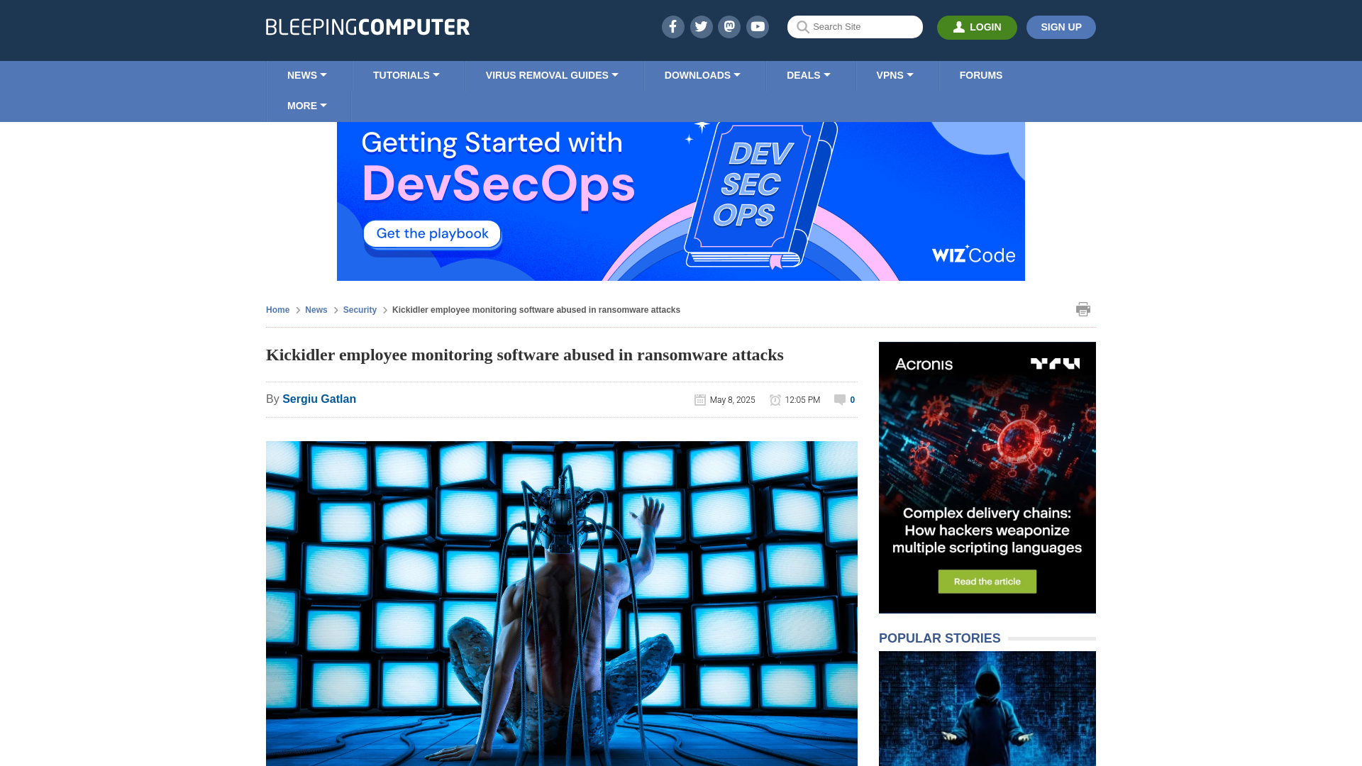 Kickidler employee monitoring software abused in ransomware attacks