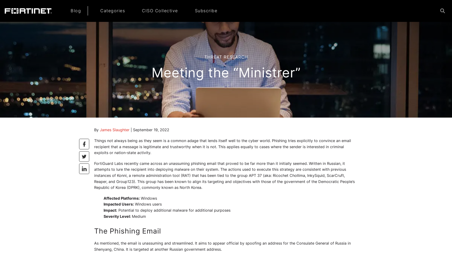 Meeting the “Ministrer” | Fortinet Blog