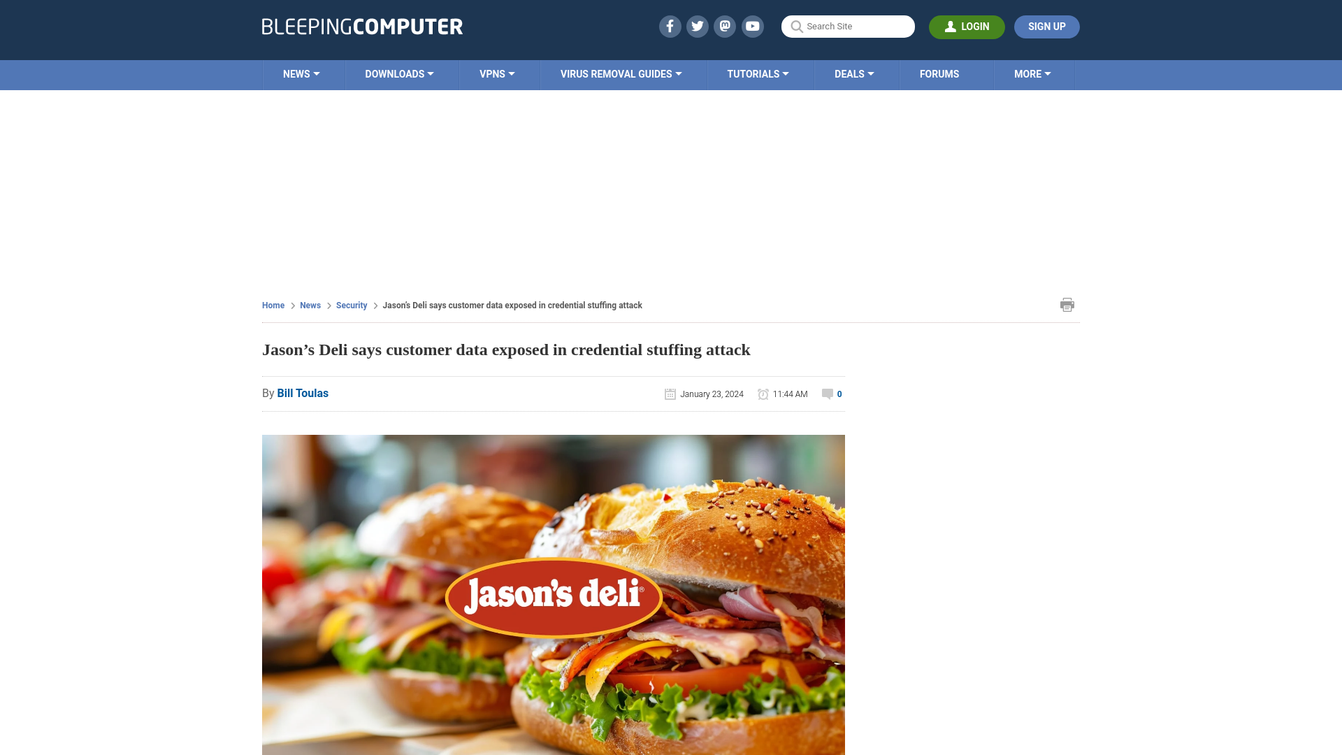 Jason’s Deli says customer data exposed in credential stuffing attack